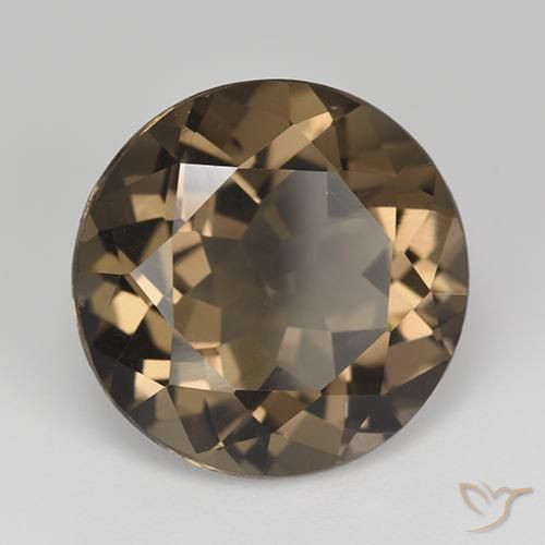 Quartzo Fumê Castanho médio-escuro Natural 12.79ct, Redondo, VVS-VS