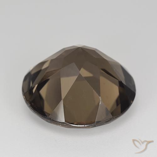 Quartzo Fumê Castanho médio-escuro Natural 12.79ct, Redondo, VVS-VS