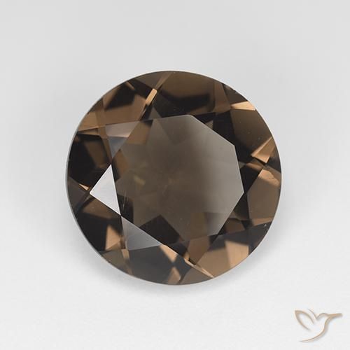 Quartzo Fumê Castanho médio Natural 7.63ct, Redondo, VVS-VS