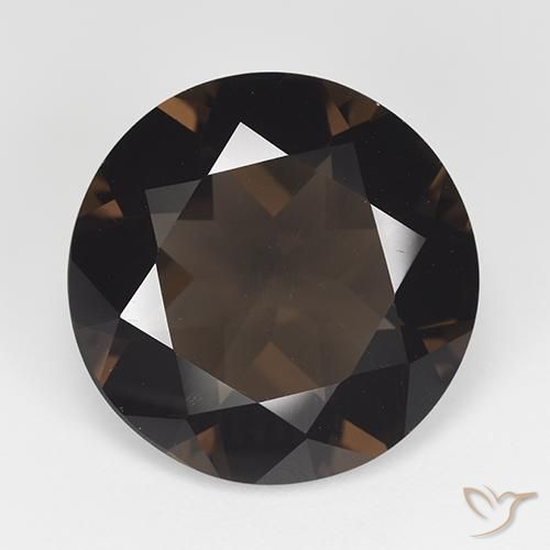11.69ct Natural Chocolate marrom Quartzo Fumê, Redondo, VVS-VS