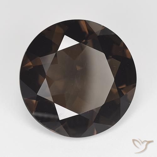 Quartzo Fumê Chocolate marrom Natural 11.69ct, Redondo, VVS-VS