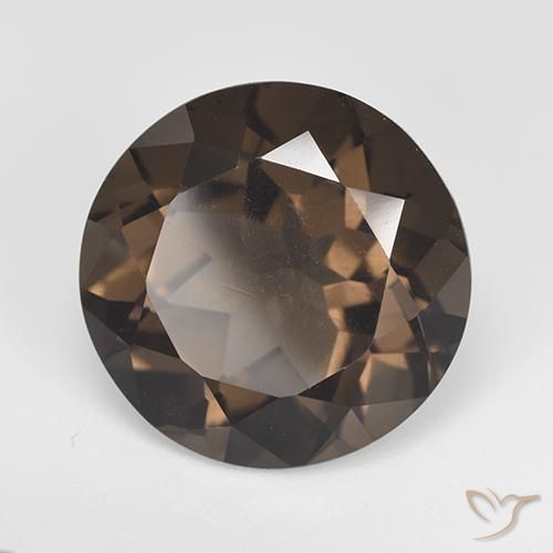 Quartzo Fumê Castanho médio Natural 11.72ct, Redondo, VVS-VS