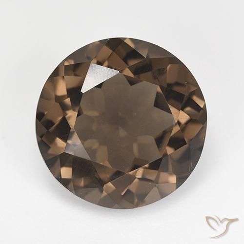 12.70ct Natural Chocolate marrom Quartzo Fumê, Redondo, VVS-VS