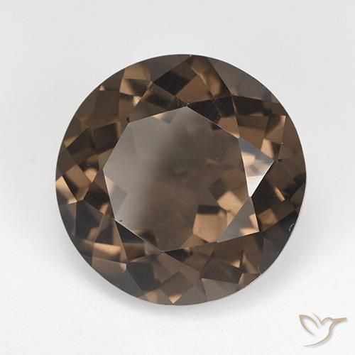 Quartzo Fumê Chocolate marrom Natural 12.70ct, Redondo, VVS-VS
