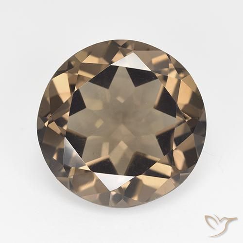 11.84ct Natural Castanho Nogueira Quartzo Fumê, Redondo, VVS-VS