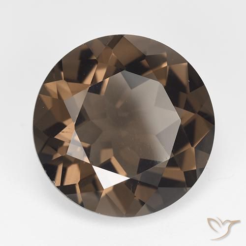 Quartzo fumê marrom natural 15,70ct, corte redondo, VVS-VS