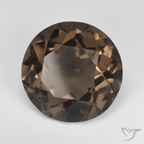 Quartzo Fumê Marrom Quente Natural 12.54ct, Redondo, VS