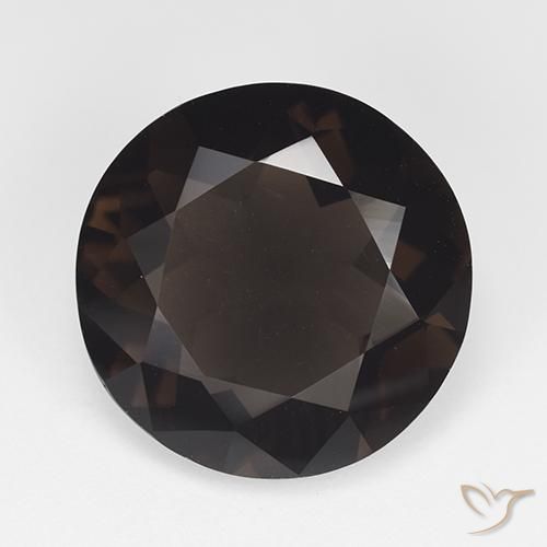 11.91ct Natural Marrom escuro Quartzo Fumê, Redondo, VVS-VS