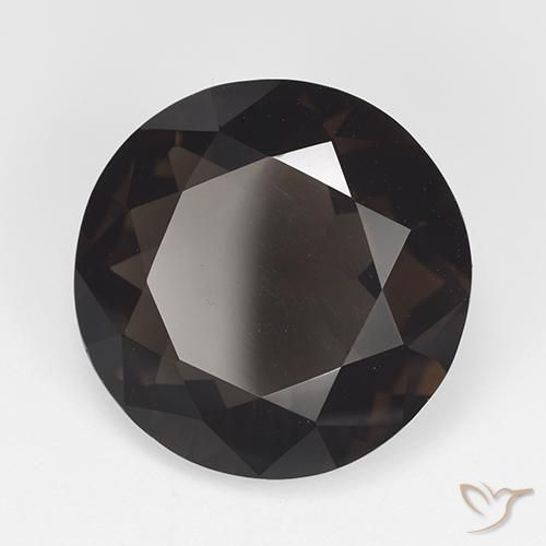 Quartzo Fumê Marrom escuro Natural 11.91ct, Redondo, VVS-VS
