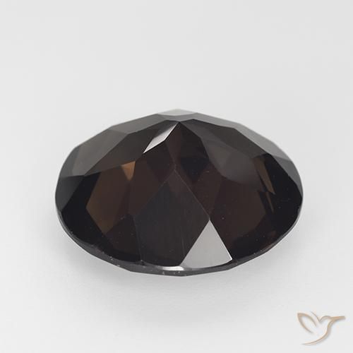 Quartzo Fumê Marrom escuro Natural 11.91ct, Redondo, VVS-VS