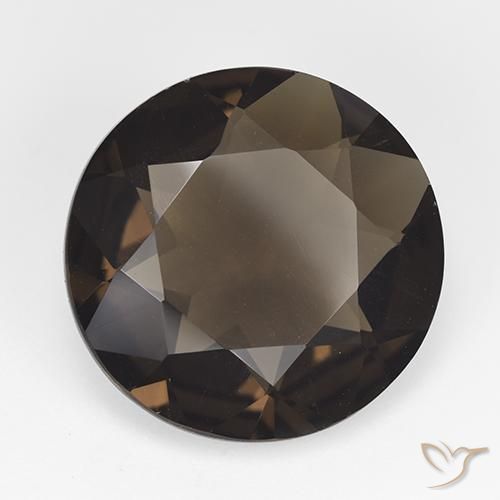 Quartzo Fumê Umber Brown Natural 12,76ct, Corte Redondo, VVS-VS