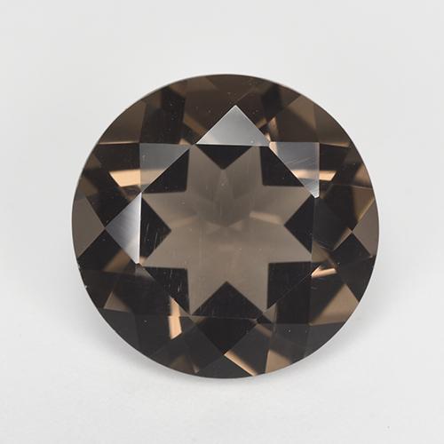 Quartzo fumê marrom natural 7,50ct, corte redondo, VVS-VS