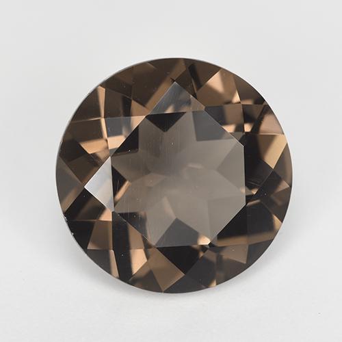 Quartzo fumê marrom natural 7,50ct, corte redondo, VVS-VS