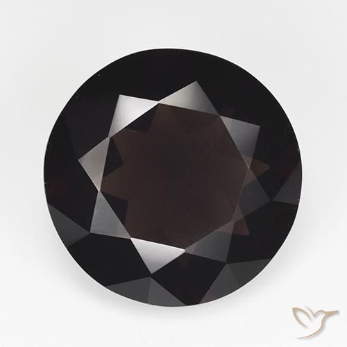 12.25ct Natural Marrom escuro Quartzo Fumê, Redondo, VVS-VS
