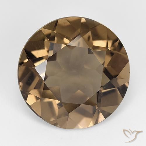 13.68ct Natural Gingerbread Marrom Quartzo Fumê, Redondo, VVS-VS