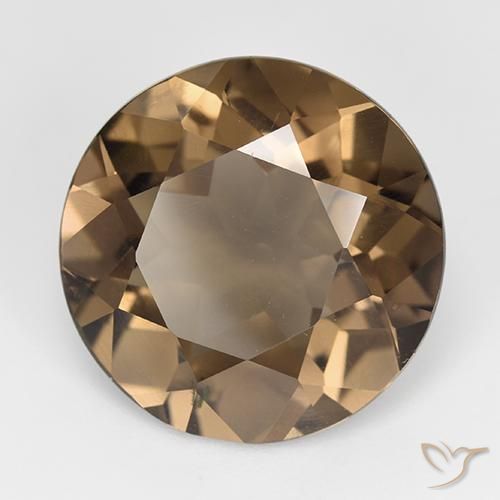 Quartzo Fumê Gingerbread Marrom Natural 13.68ct, Redondo, VVS-VS
