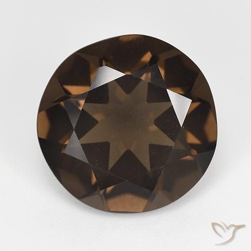 6.62ct Natural Marrom escuro Quartzo Fumê, Redondo, VVS-VS