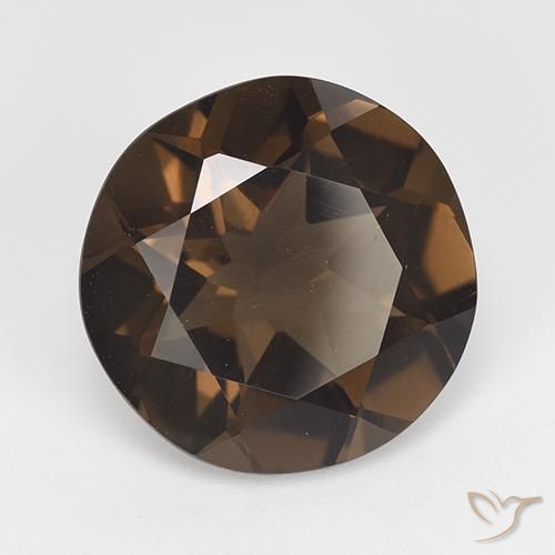 Quartzo Fumê Marrom escuro Natural 6.62ct, Redondo, VVS-VS