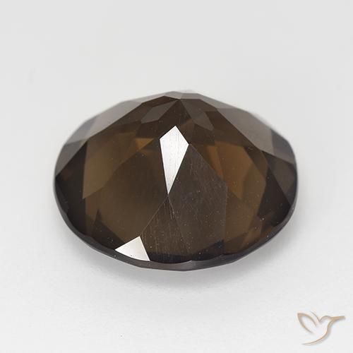 Quartzo Fumê Marrom escuro Natural 6.62ct, Redondo, VVS-VS