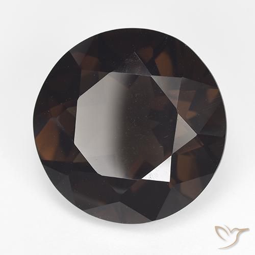 Quartzo Fumê Chocolate marrom Natural 13.90ct, Redondo, VVS-VS