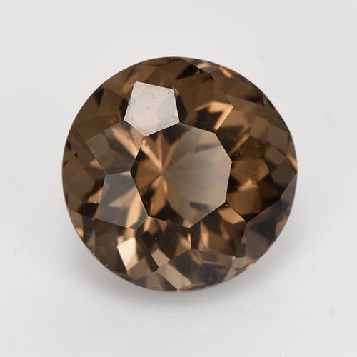 Quartzo Fumê Hickory Brown Natural 4.84ct, Corte Redondo, VVS-VS