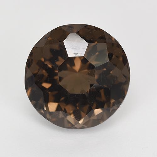 Quartzo fumê marrom natural 5,28ct, corte redondo, VVS-VS