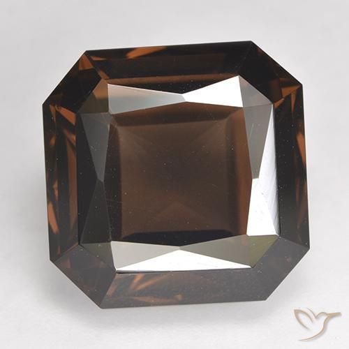 11.87ct Natural Marrom avermelhado Quartzo Fumê, Corte Esmeralda, VVS