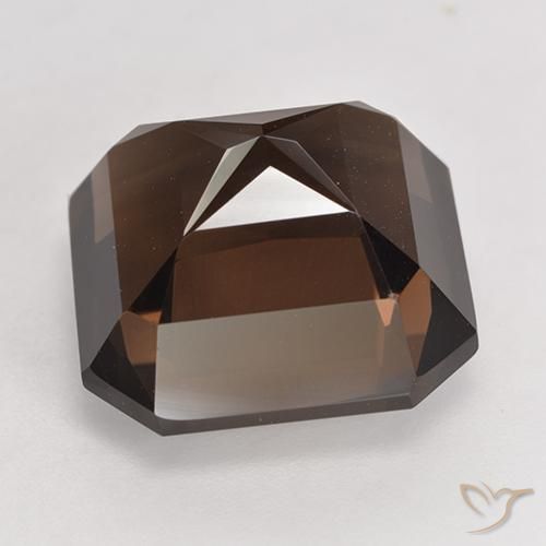 Quartzo Fumê Marrom avermelhado Natural 11.87ct, Corte Octógono / Esmeralda, VVS