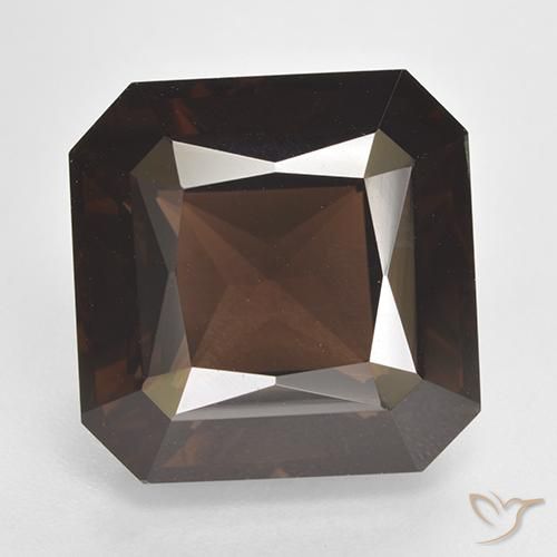 14.13ct Natural Marrom avermelhado Quartzo Fumê, Corte Esmeralda, VVS