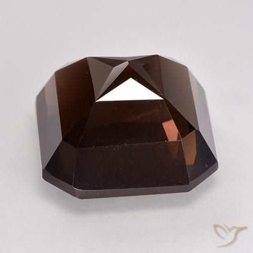 Quartzo Fumê Chocolate marrom Natural 9.51ct, Corte Octógono / Esmeralda, VVS-VS