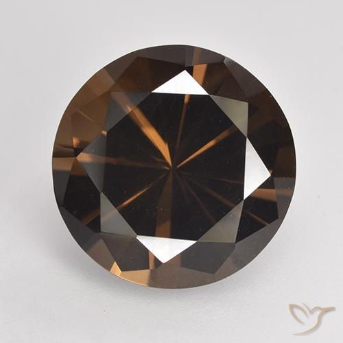 6.79ct Natural Marrom escuro Quartzo Fumê, Redondo, VVS-VS