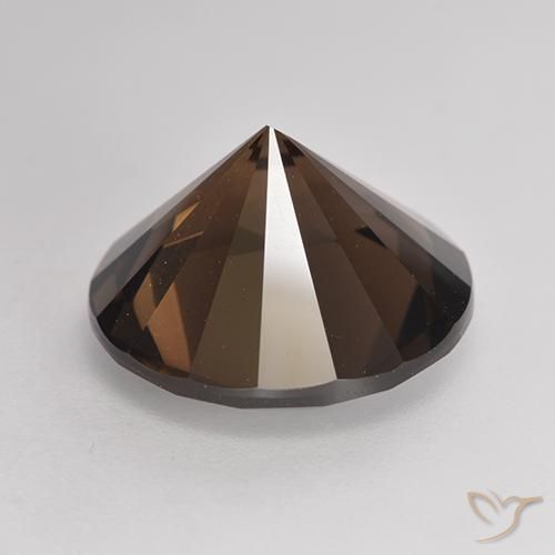 Quartzo Fumê Marrom escuro Natural 6.79ct, Redondo, VVS-VS