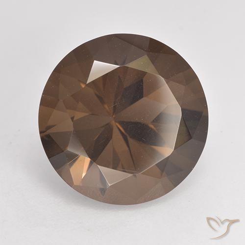 Quartzo Fumê Marrom Quente Natural 6.10ct, Corte Redondo, VVS-VS
