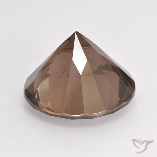 Quartzo Fumê Marrom Quente Natural 6.10ct, Corte Redondo, VVS-VS