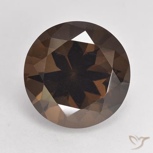 7.04ct Natural Hickory Brown Quartzo Fumê, Redondo, VVS-VS