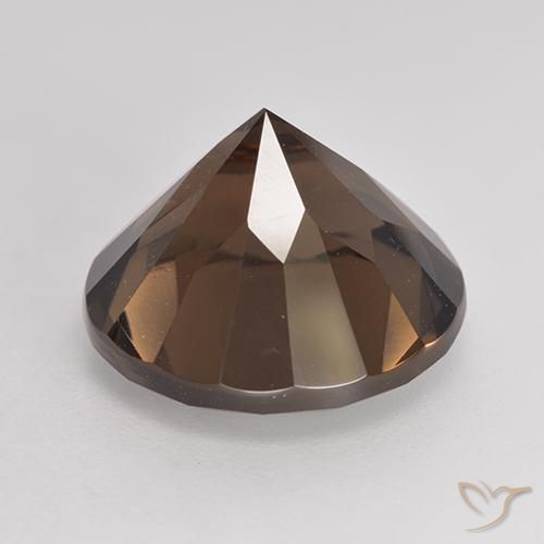 Quartzo Fumê Hickory Brown Natural 7.04ct, Redondo, VVS-VS