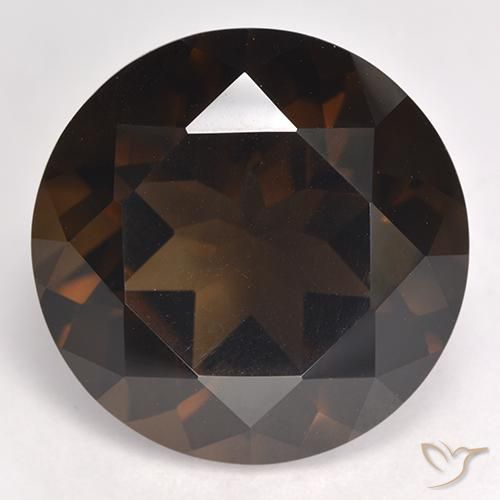 Quartzo fumê marrom natural 17,71ct, corte redondo, VVS-VS