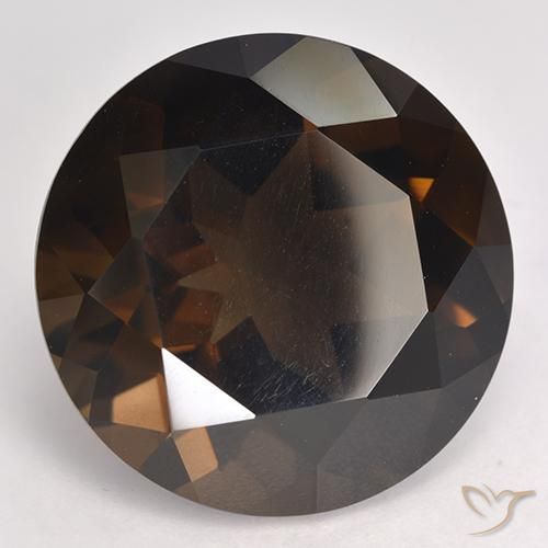 Quartzo fumê marrom natural 17,71ct, corte redondo, VVS-VS