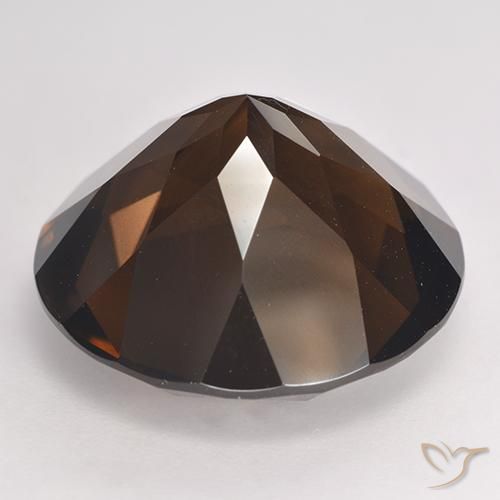 Quartzo fumê marrom natural 17,71ct, corte redondo, VVS-VS