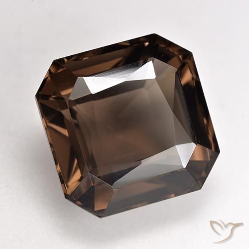 Quartzo Fumê Marrom avermelhado Natural 8.79ct, Corte Octógono / Esmeralda, VVS-VS