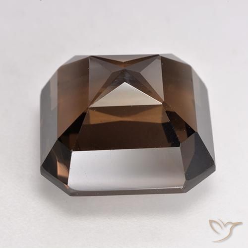 Quartzo Fumê Marrom avermelhado Natural 8.79ct, Corte Octógono / Esmeralda, VVS-VS