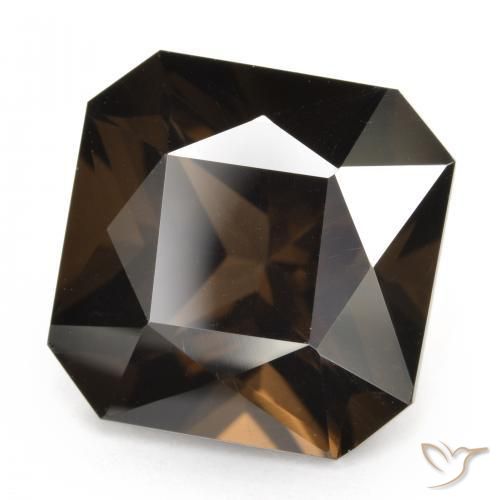 Quartzo Fumê Umber Brown Natural 7.33ct, Corte Octógono / Esmeralda, VVS-VS