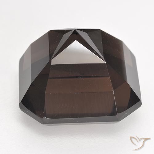 Quartzo Fumê Marrom avermelhado Natural 12.50ct, Corte Octógono / Esmeralda, VVS-VS