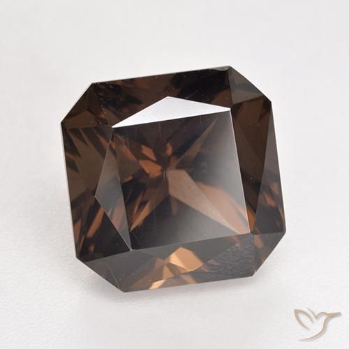 Quartzo Fumê Marrom escuro Natural 6.08ct, Corte Octógono / Esmeralda, VVS-VS