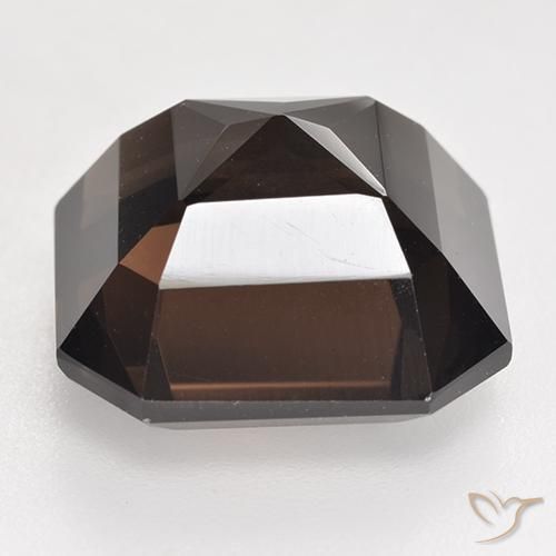Quartzo Fumê Marrom avermelhado Natural 12.52ct, Corte Octógono / Esmeralda, VVS-VS