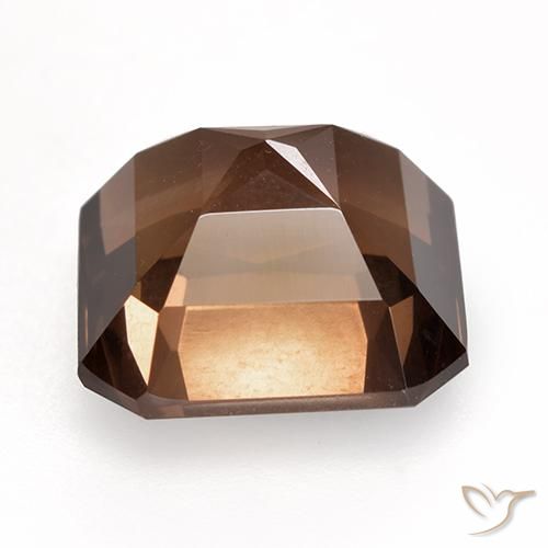 Quartzo Fumê Hickory Brown Natural 9.51ct, Corte Octógono / Esmeralda, VS