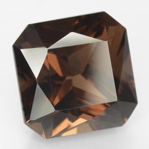 Quartzo fumê marrom natural 10,00ct, corte esmeralda, VVS