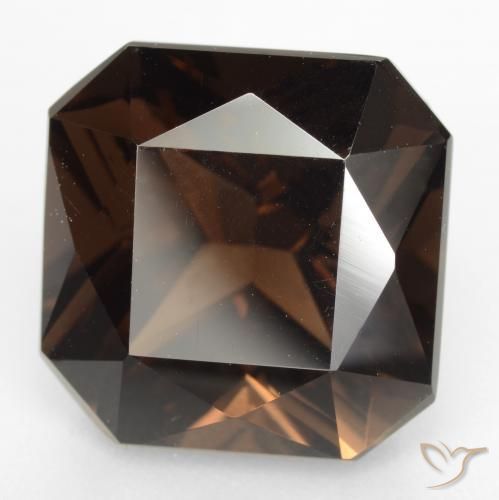 Quartzo Fumê Marrom avermelhado Natural 9.85ct, Corte Octógono / Esmeralda, VVS