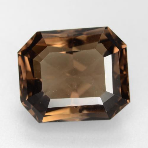 Quartzo fumê marrom natural 7,41ct, corte esmeralda, VVS-VS