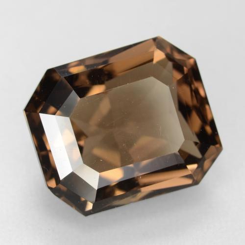 Quartzo fumê marrom natural 7,41ct, corte esmeralda, VVS-VS